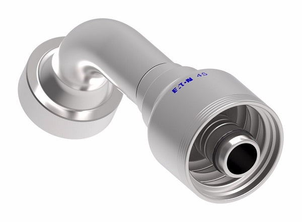 4S16CTG16 Aeroquip by Danfoss | 4 Wire 4S CAT Flange 60° Elbow (CTG) Crimp Fitting | -16 CAT Flange x -16 Hose Barb | Steel