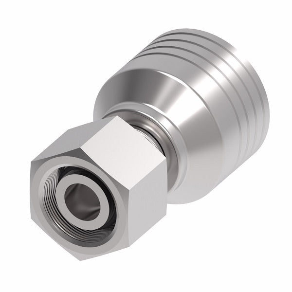 4S10DL6 Aeroquip by Danfoss | 4 Wire 4S DKO Female Swivel, Light Duty (DL) Crimp Fitting | L12 Female DKO/DIN x -06 Hose Barb | Steel