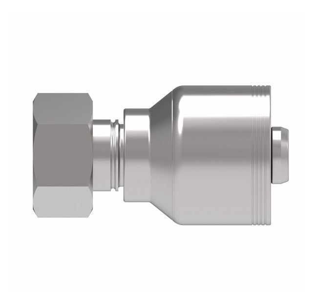 4S32DL20 Aeroquip by Danfoss | 4 Wire 4S Female DIN 24° Seat Swivel DKO (Light) (DL) Crimp Fitting | L35 Female DKO/DIN 24° Seat x -20 Hose Barb | Steel