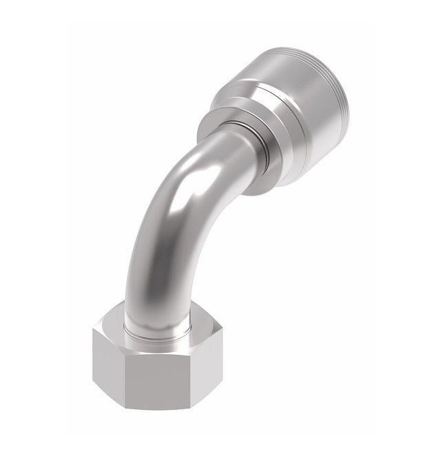 4S32DSB16 Aeroquip by Danfoss | 4 Wire 4S Female DIN 24° Seat Swivel DKO (Heavy) 90° Elbow (DSB) Crimp Fitting | S38 Female DKO/DIN 24° Seat x -16 Hose Barb | Steel