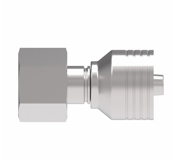 4S8DS6 Aeroquip by Danfoss | 4 Wire 4S DKO Female Swivel, Heavy Duty (DS) Crimp Fitting | S12 Female DKO/DIN x -06 Hose Barb | Steel
