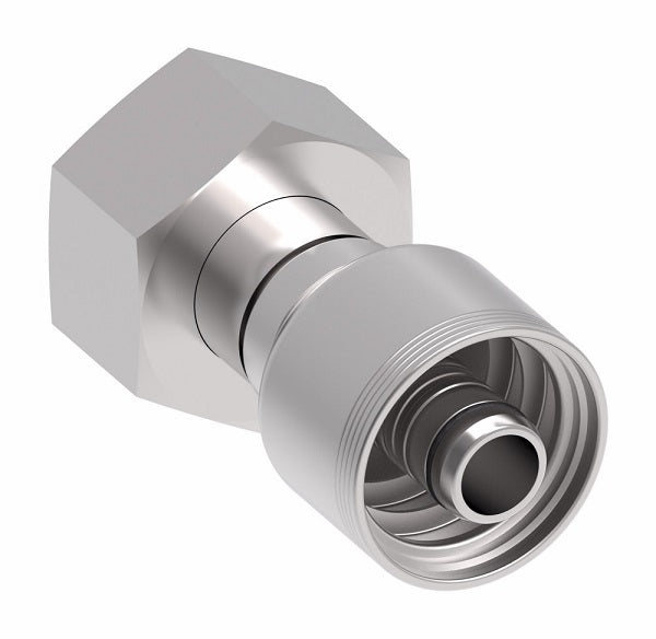 4S25DS12 Aeroquip by Danfoss | 4 Wire 4S Female DKO/DIN 24° Seat Swivel DKO (Heavy) (DS) Crimp Fitting | S30 Female DKO/DIN 24° Seat x -12 Hose Barb | Steel