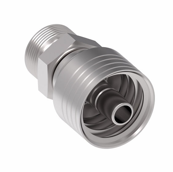 4S12EK8 Aeroquip by Danfoss | 4 Wire 4S 24° Male, Heavy Duty (EK) Crimp Fitting | S16 Male DKO/DIN x -08 Hose Barb | Steel