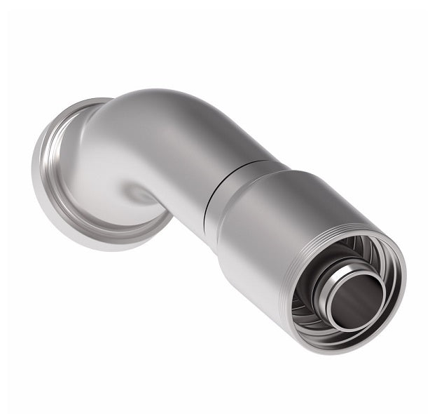 4S32FHA24 Aeroquip by Danfoss | 4 Wire 4S SAE Code 62 Flange 45° Elbow (FHA) Crimp Fitting | -32 Code 62 Flange x -24 Hose Barb | Steel