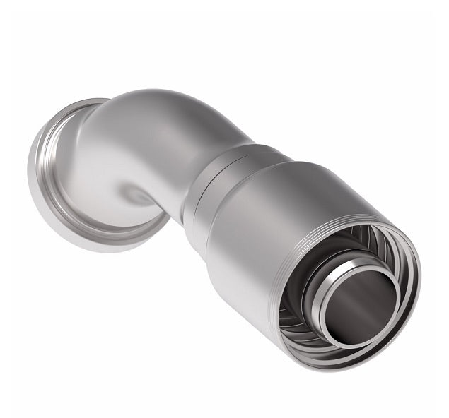 4S32FHA32 Aeroquip by Danfoss | 4 Wire 4S SAE Code 62 Flange 45° Elbow (FHA) Crimp Fitting | -32 Code 62 Flange x -32 Hose Barb | Steel