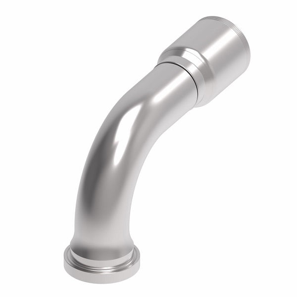 4S32FHB24 Aeroquip by Danfoss | 4 Wire 4S SAE Code 62 Flange 90° Elbow (FHB) Crimp Fitting | -32 Code 62 Flange x -24 Hose Barb | Steel