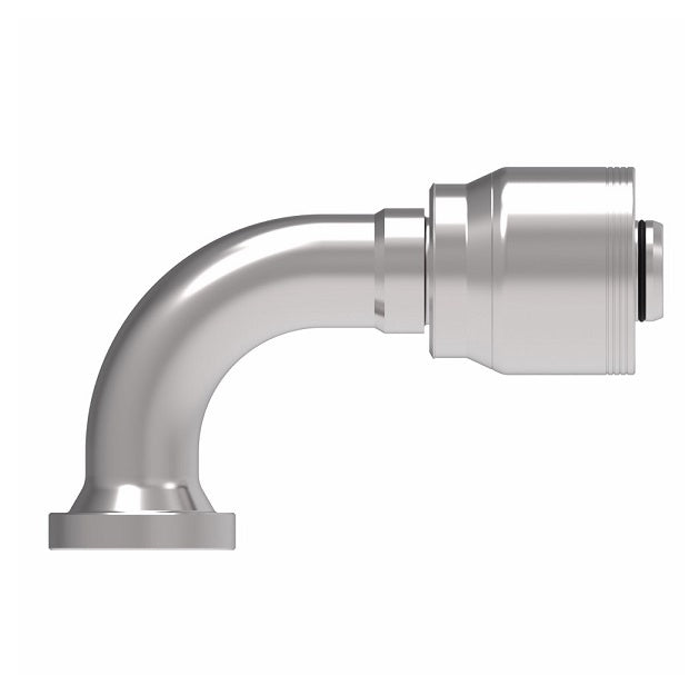 4S16FHB16 Aeroquip by Danfoss | 4 Wire 4S SAE Code 62 Flange 90° Elbow (FHB) Crimp Fitting | -16 Code 62 Flange x -16 Hose Barb | Steel