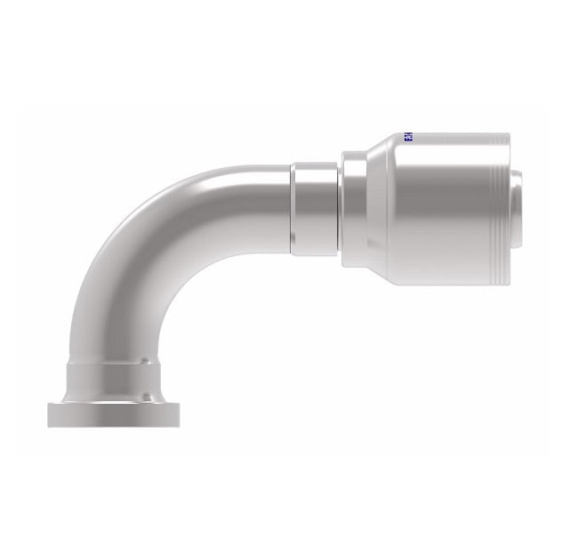 4S24FHB20 Aeroquip by Danfoss | 4 Wire 4S SAE Code 62 Flange 90° Elbow (FHB) Crimp Fitting | -24 Code 62 Flange x -20 Hose Barb | Steel