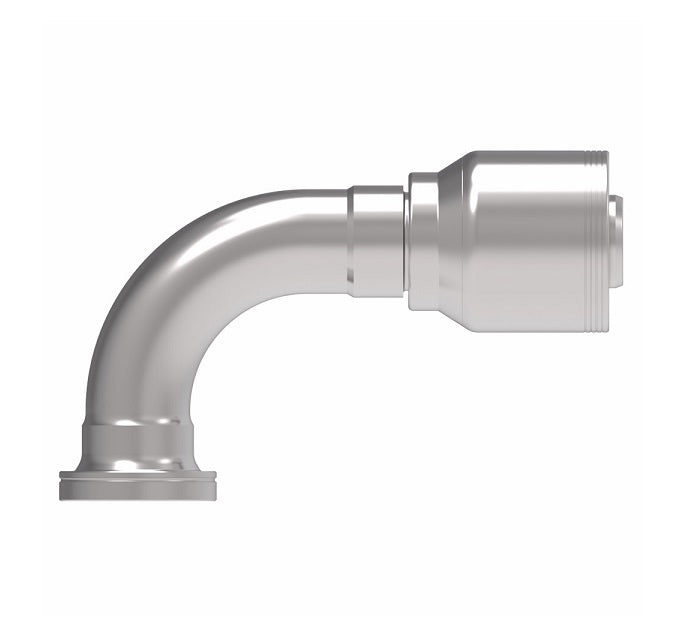 4S20FHB20 Aeroquip by Danfoss | 4 Wire 4S SAE Code 62 Flange 90° Elbow (FHB) Crimp Fitting | -20 Code 62 Flange x -20 Hose Barb | Steel