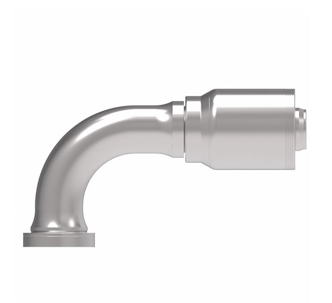 4S24FHB24 Aeroquip by Danfoss | 4 Wire 4S SAE Code 62 Flange 90° Elbow (FHB) Crimp Fitting | -24 Code 62 Flange x -24 Hose Barb | Steel