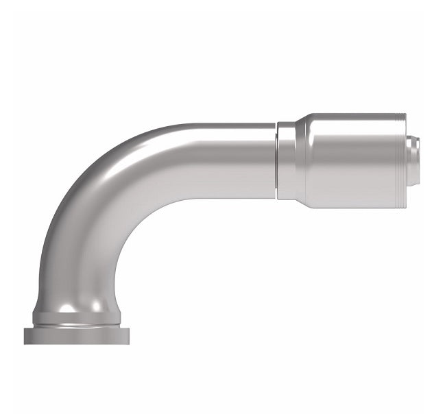 4S32FHB24 Aeroquip by Danfoss | 4 Wire 4S SAE Code 62 Flange 90° Elbow (FHB) Crimp Fitting | -32 Code 62 Flange x -24 Hose Barb | Steel