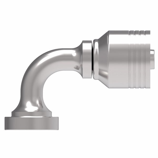 4S8FHB8 Aeroquip by Danfoss | 4 Wire 4S SAE Code 62 Split Flange 90° Elbow (FHB) Crimp Fitting | -08 Code 62 Split Flange x -08 Hose Barb | Steel