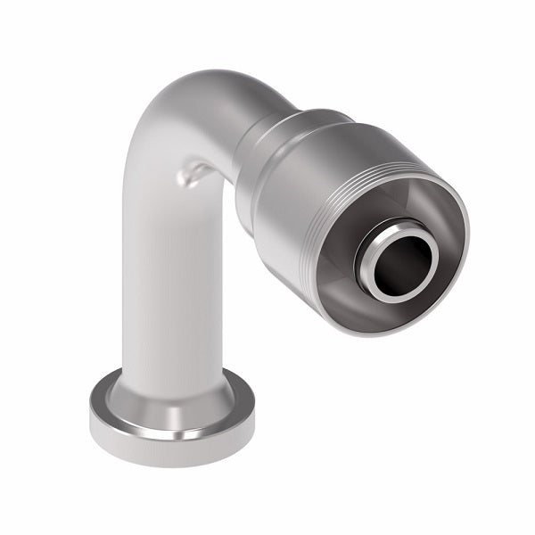 4S16FHB16.120 Aeroquip by Danfoss | 4 Wire 4S SAE Code 62 Flange 90° Elbow (FHB) Crimp Fitting | -16 Code 62 Flange x -16 Hose Barb | Steel