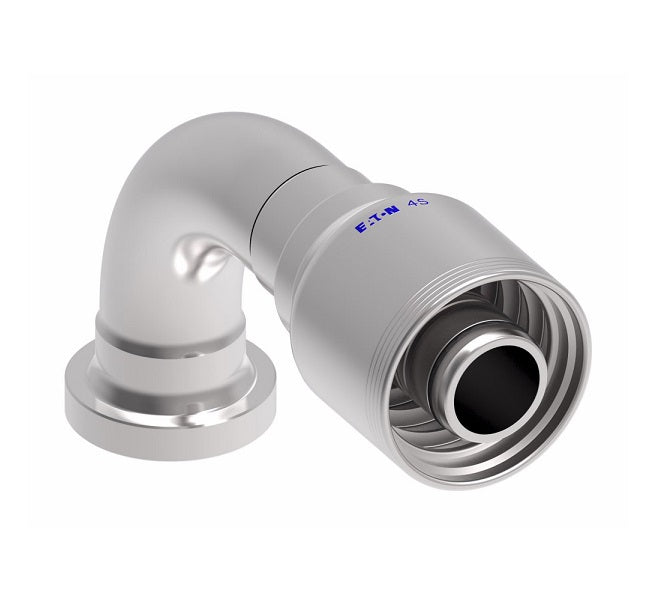 4S16FHB20 Aeroquip by Danfoss | 4 Wire 4S SAE Code 62 Flange 90° Elbow (FHB) Crimp Fitting | -16 Code 62 Flange x -20 Hose Barb | Steel