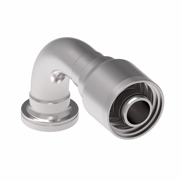 4S20FHB20.120 Aeroquip by Danfoss | 4 Wire 4S SAE Code 62 Flange 90° Elbow (FHB) Crimp Fitting | -20 Code 62 Flange x -20 Hose Barb | Steel