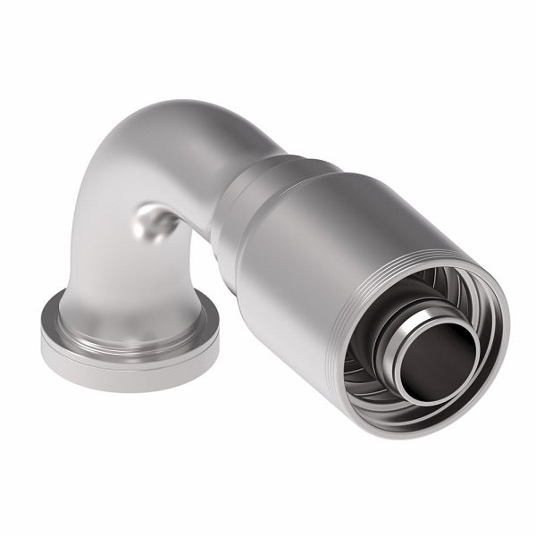 4S24FHB24 Aeroquip by Danfoss | 4 Wire 4S SAE Code 62 Flange 90° Elbow (FHB) Crimp Fitting | -24 Code 62 Flange x -24 Hose Barb | Steel