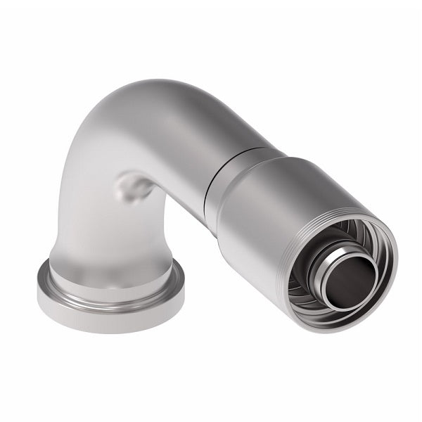 4S32FHB24 Aeroquip by Danfoss | 4 Wire 4S SAE Code 62 Flange 90° Elbow (FHB) Crimp Fitting | -32 Code 62 Flange x -24 Hose Barb | Steel