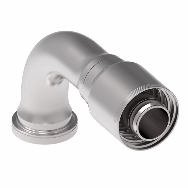 4S32FHB32 Aeroquip by Danfoss | 4 Wire 4S SAE Code 62 Flange 90° Elbow (FHB) Crimp Fitting | -32 Code 62 Flange x -32 Hose Barb | Steel