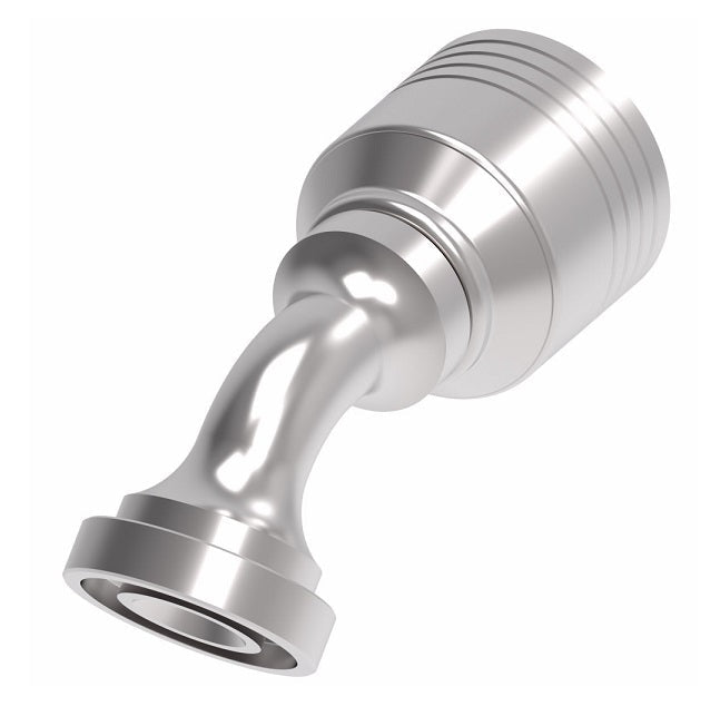 4S8FLA8 Aeroquip by Danfoss | 4 Wire 4S SAE Code 61 Split Flange 45° Elbow (FLA) Crimp Fitting | -08 Code 61 Split Flange x -08 Hose Barb | Steel