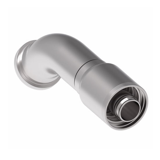 4S32FLA24 Aeroquip by Danfoss | 4 Wire 4S SAE Code 61 Flange 45° Elbow (FLA) Crimp Fitting | -32 Code 61 Flange x -24 Hose Barb | Steel