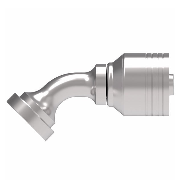 4S8FLA8 Aeroquip by Danfoss | 4 Wire 4S SAE Code 61 Split Flange 45° Elbow (FLA) Crimp Fitting | -08 Code 61 Split Flange x -08 Hose Barb | Steel