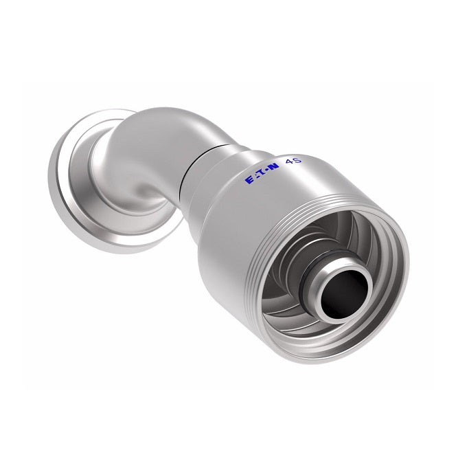 4S12FLA8 Aeroquip by Danfoss | 4 Wire 4S SAE Code 61 Split Flange 45° Elbow (FLA) Crimp Fitting | -12 Code 61 Split Flange x -08 Hose Barb | Steel