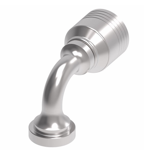 4S12FLB8 Aeroquip by Danfoss | 4 Wire 4S SAE Code 61 Split Flange 90° Elbow (FLB) Crimp Fitting | -12 Code 61 Split Flange x -08 Hose Barb | Steel