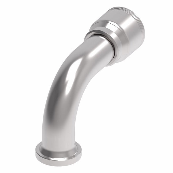 4S20FLB16 Aeroquip by Danfoss | 4 Wire 4S SAE Code 61 Flange 90° Elbow (FLB) Crimp Fitting | -20 Code 61 Flange x -16 Hose Barb | Steel