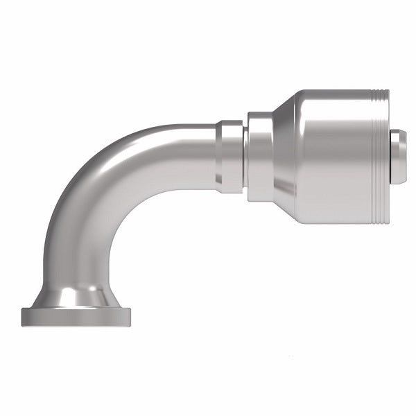 4S12FLB12 Aeroquip by Danfoss | 4 Wire 4S SAE Code 61 Flange 90° Elbow (FLB) Crimp Fitting | -12 Code 61 Flange x -12 Hose Barb | Steel