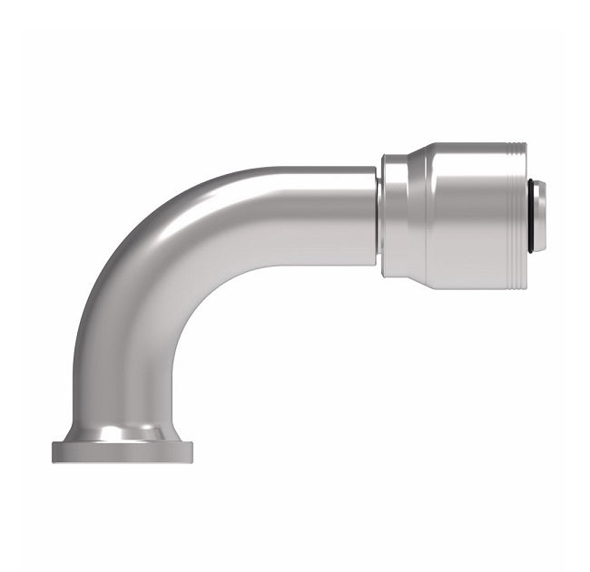 4S20FLB16 Aeroquip by Danfoss | 4 Wire 4S SAE Code 61 Flange 90° Elbow (FLB) Crimp Fitting | -20 Code 61 Flange x -16 Hose Barb | Steel