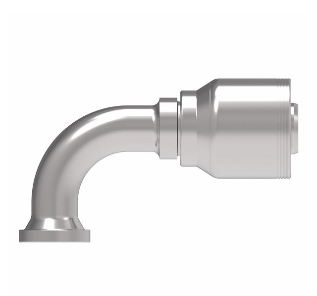 4S24FLB20 Aeroquip by Danfoss | 4 Wire 4S SAE Code 61 Flange 90° Elbow (FLB) Crimp Fitting | -24 Code 61 Flange x -20 Hose Barb | Steel