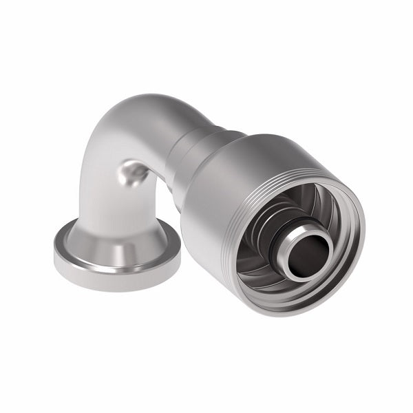 4S12FLB12 Aeroquip by Danfoss | 4 Wire 4S SAE Code 61 Flange 90° Elbow (FLB) Crimp Fitting | -12 Code 61 Flange x -12 Hose Barb | Steel