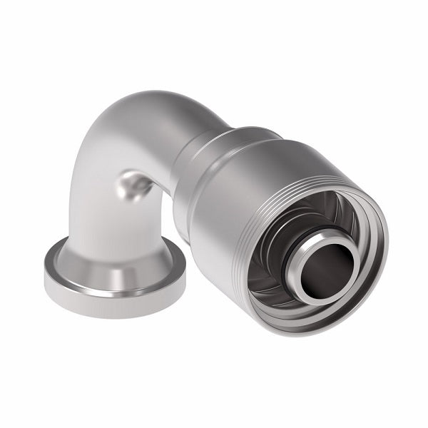 4S16FLB16 Aeroquip by Danfoss | 4 Wire 4S SAE Code 61 Flange 90° Elbow (FLB) Crimp Fitting | -16 Code 61 Flange x -16 Hose Barb | Steel