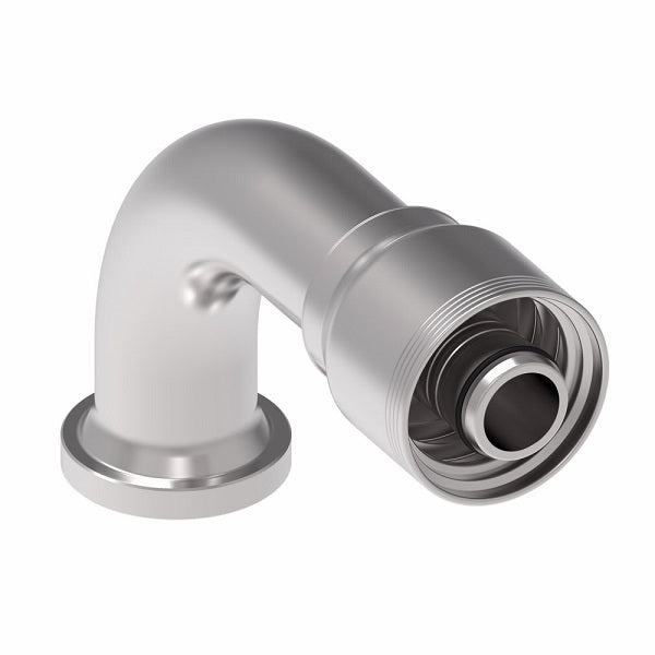 4S20FLB16 Aeroquip by Danfoss | 4 Wire 4S SAE Code 61 Flange 90° Elbow (FLB) Crimp Fitting | -20 Code 61 Flange x -16 Hose Barb | Steel