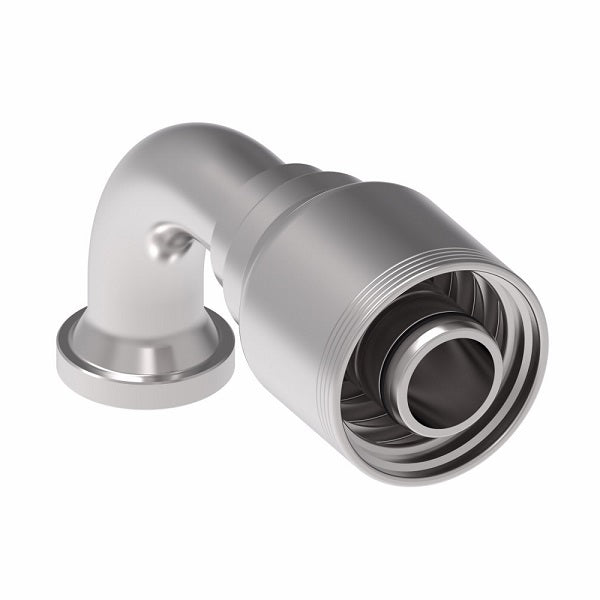 4S16FLB20 Aeroquip by Danfoss | 4 Wire 4S SAE Code 61 Flange 90° Elbow (FLB) Crimp Fitting | -16 Code 61 Flange x -20 Hose Barb | Steel
