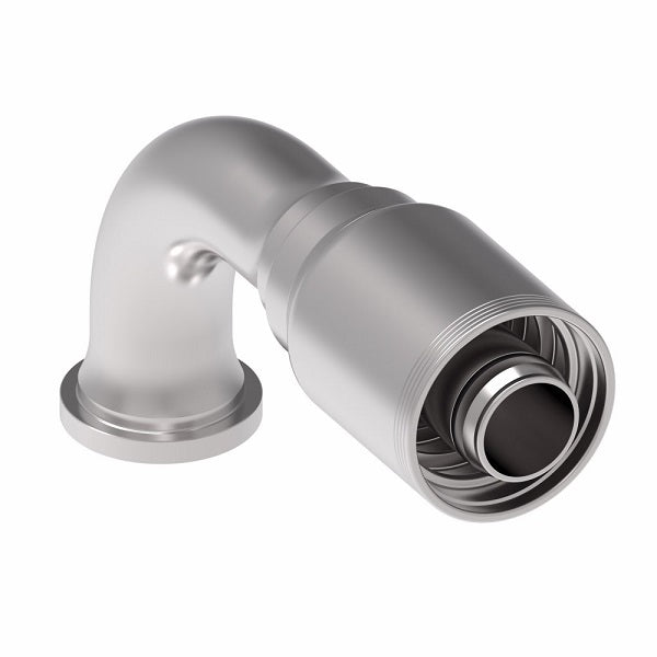 4S24FLB24 Aeroquip by Danfoss | 4 Wire 4S SAE Code 61 Flange 90° Elbow (FLB) Crimp Fitting | -24 Code 61 Flange x -24 Hose Barb | Steel
