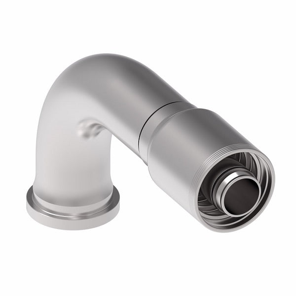 4S32FLB24 Aeroquip by Danfoss | 4 Wire 4S SAE Code 61 Flange 90° Elbow (FLB) Crimp Fitting | -32 Code 61 Flange x -24 Hose Barb | Steel