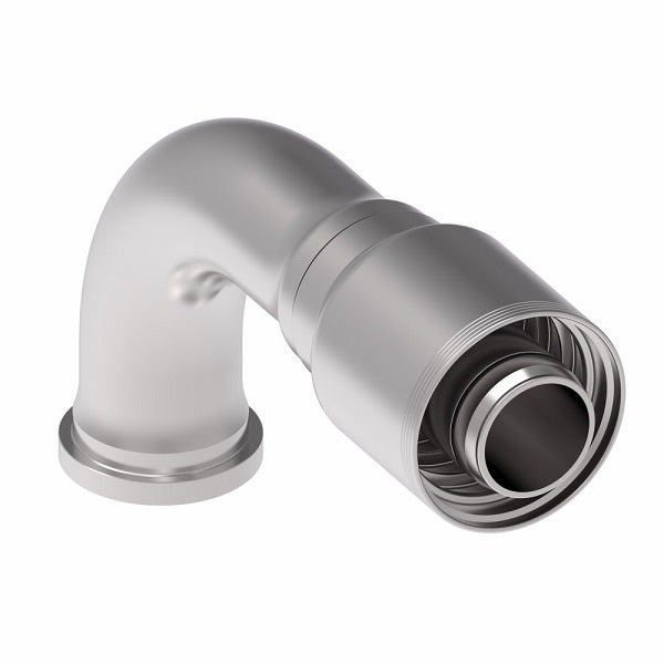 4S32FLB32.120 Aeroquip by Danfoss | 4 Wire 4S SAE Code 61 Flange 90° Elbow (FLB) Crimp Fitting | -32 Code 61 Flange x -32 Hose Barb | Steel