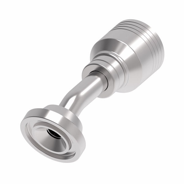 4S12FLD8 Aeroquip by Danfoss | 4 Wire 4S SAE Code 61 Split Flange 22-1/2° Elbow (FLD) Crimp Fitting | -12 Code 61 Split Flange x -08 Hose Barb | Steel