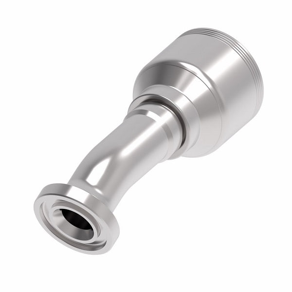 4S24FLD20 Aeroquip by Danfoss | 4 Wire 4S SAE Code 61 Flange 22.5° Elbow (FLD) Crimp Fitting | -24 Code 61 Flange x -20 Hose Barb | Steel