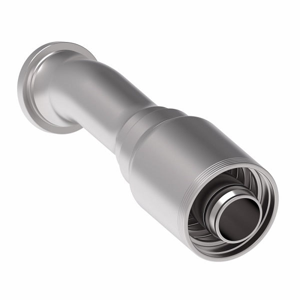 4S24FLD24 Aeroquip by Danfoss | 4 Wire 4S SAE Code 61 Flange 22.5° Elbow (FLD) Crimp Fitting | -24 Code 61 Flange x -24 Hose Barb | Steel