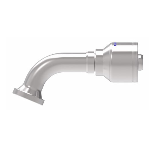 4S16FLE12 Aeroquip by Danfoss | 4 Wire 4S SAE Code 61 Flange 67.5° Elbow (FLE) Crimp Fitting | -16 Code 61 Flange x -12 Hose Barb | Steel