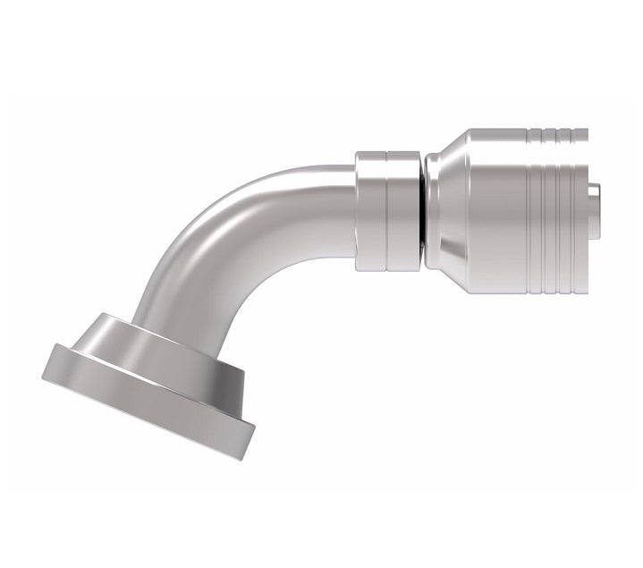 4S8FLE8 Aeroquip by Danfoss | 4 Wire 4S SAE Code 61 Split Flange 67-1/2° Elbow (FLE) Crimp Fitting | -08 Code 61 Split Flange x -08 Hose Barb | Steel