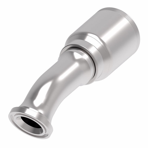 4S24FLF24 Aeroquip by Danfoss | 4 Wire 4S SAE Code 61 Flange 30° Elbow (FLF) Crimp Fitting | -24 Code 61 Flange x -24 Hose Barb | Steel