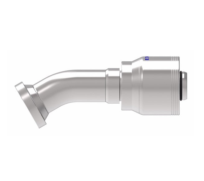 4S16FLF16 Aeroquip by Danfoss | 4 Wire 4S SAE Code 61 Flange 30° Elbow (FLF) Crimp Fitting | -16 Code 61 Flange x -16 Hose Barb | Steel