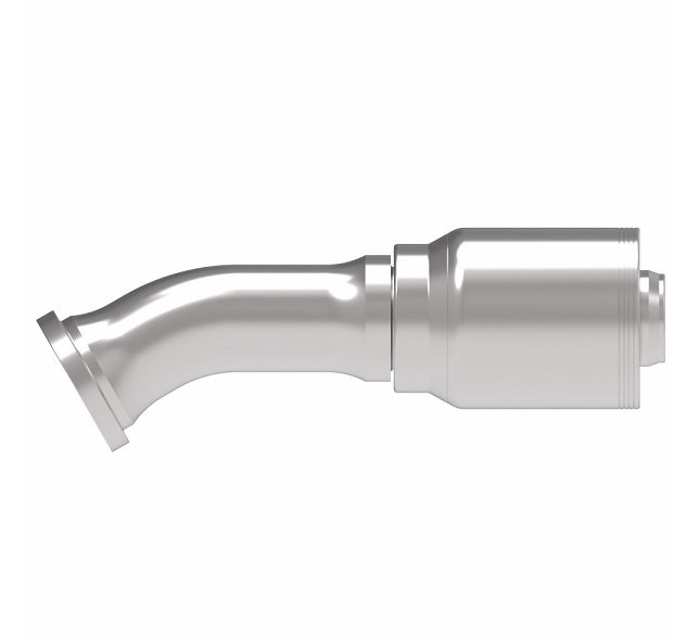 4S24FLF24 Aeroquip by Danfoss | 4 Wire 4S SAE Code 61 Flange 30° Elbow (FLF) Crimp Fitting | -24 Code 61 Flange x -24 Hose Barb | Steel