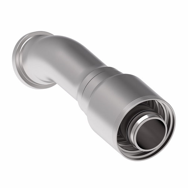 4S32FLF32 Aeroquip by Danfoss | 4 Wire 4S SAE Code 61 Flange 30° Elbow (FLF) Crimp Fitting | -32 Code 61 Flange x -32 Hose Barb | Steel