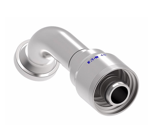 4S20FLG16 Aeroquip by Danfoss | 4 Wire 4S SAE Code 61 Flange 60° Elbow (FLG) Crimp Fitting | -20 Code 61 Flange x -16 Hose Barb | Steel