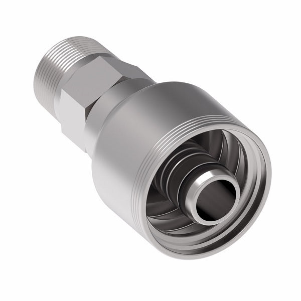 4SA8MP12 Aeroquip by Danfoss | 4 Wire 4S Male Pipe NPTF Rigid (MP) Crimp Fitting | -08 Male Pipe NPTF Rigid x -12 Hose Barb | Steel