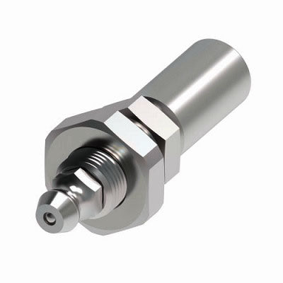 4TA2ZB3 Synflex Optimum by Danfoss Eaton | 4TA Fitting for Thermoplastic Hydraulic Hose | -03 NPSM Bulkhead with Grease Zerk and Jam Nut Fitting for -02 Hose | Carbon Steel